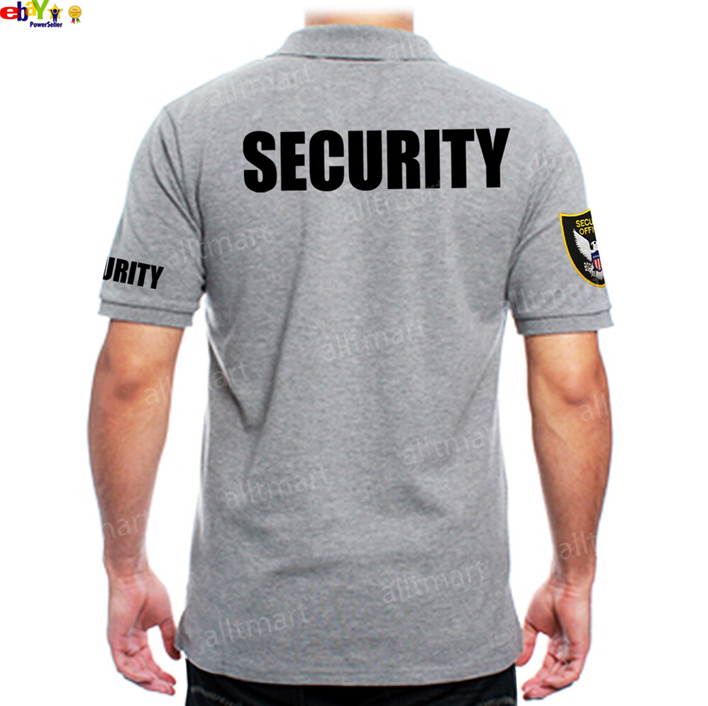 MEN'S PRINTED SECURITY POLO T-SHIRT UNIFORM EMBROIDERY BADGE POLICE STAFF PARTY gallery