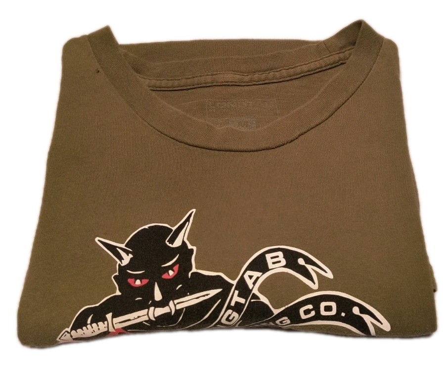 Men's T Shirt (S) Green Beret Special Forces Black Devils Longtab Brewery Olive gallery