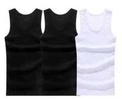 3pcs Camiseta Sin Mangas De Algodón Para Hombres Chaleco Muscular Ropa Interior