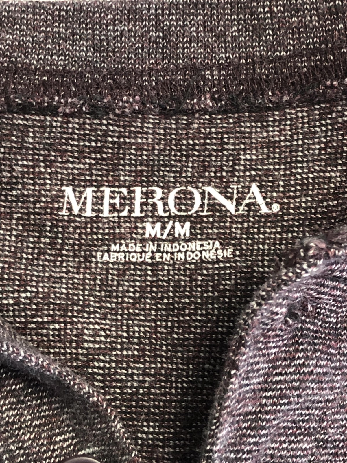 Merona Henley Shirt Mens Medium Gray Long Sleeve Tagless Jersey Tee Casual gallery