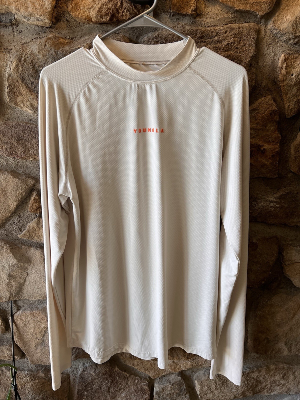 YoungLA men’s Long Sleeve High Neck Shirt Cream Medium gallery