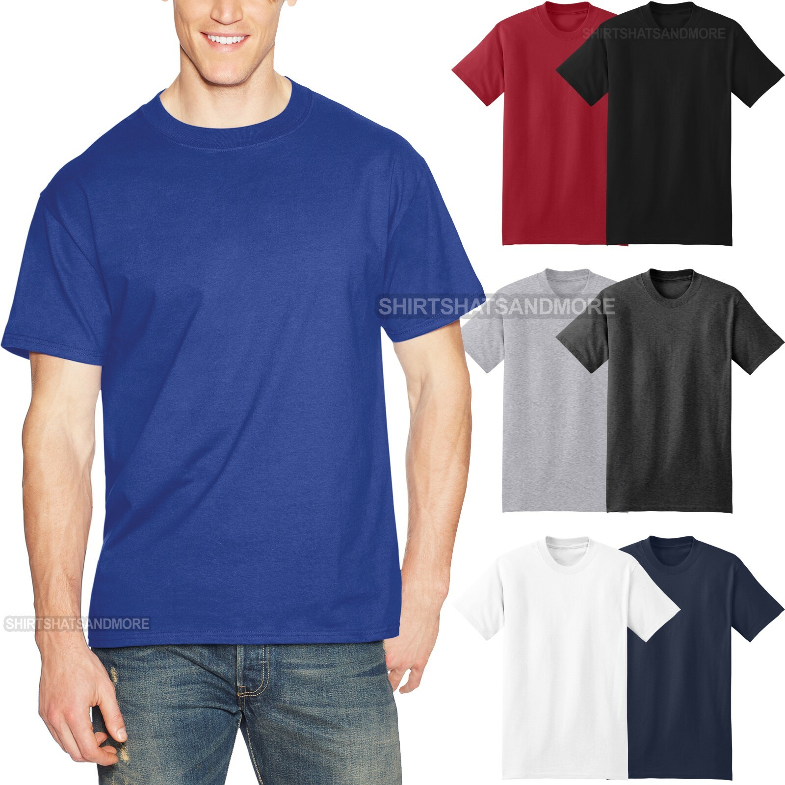 Hanes TALL Mens Beefy Tee T-Shirt First Quality 100% PreShrunk Cotton LT-4XLT gallery