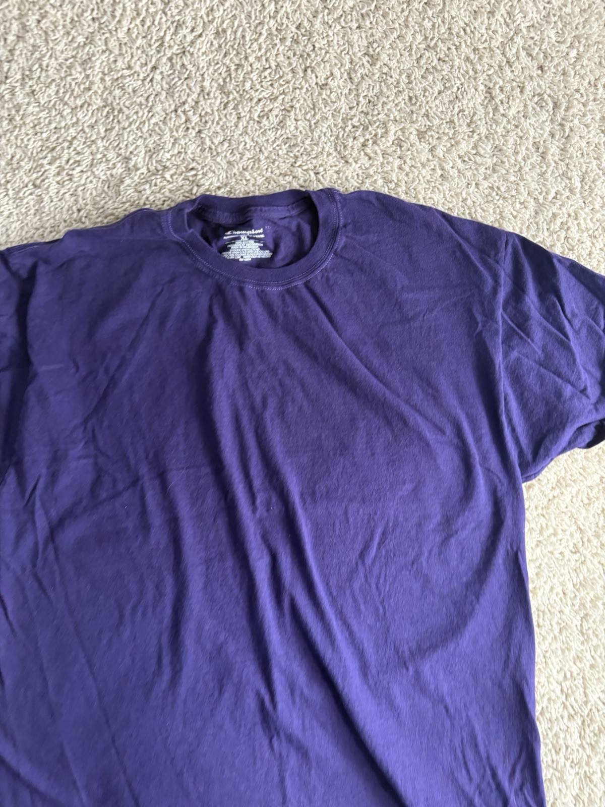 Champion shirt adult extra large 1XL purple short sleeve crewneck casual mens a2 gallery