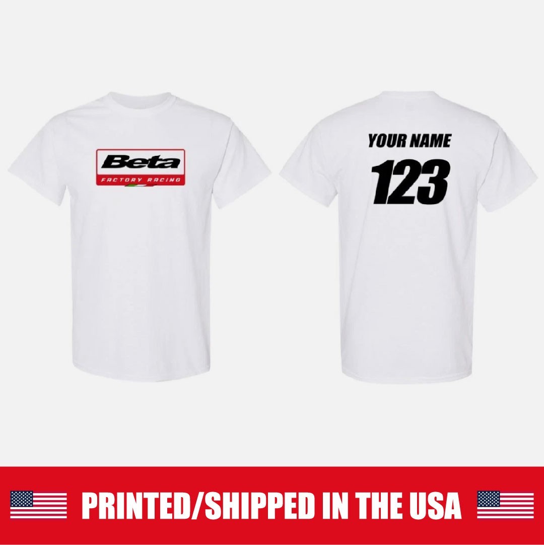 CUSTOMIZED RACING MOTOCROSS/XC/ENDURO TSHIRT FOR BETA YOUR NAME AND NUMBER TEAM gallery