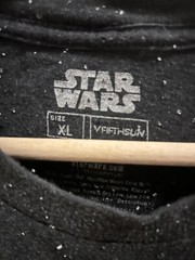 Star Wars Black With Tie Dye Letters Textured “Stars” Fabric T-shirt Size XL