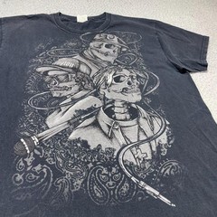 Tupac Eazy E Biggie Smalls Skeleton Bones T-Shirt Black Gangster Rap Hip Hop Y2K