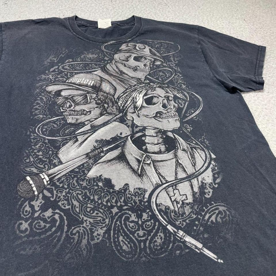 Tupac Eazy E Biggie Smalls Skeleton Bones T-Shirt Black Gangster Rap Hip Hop Y2K gallery