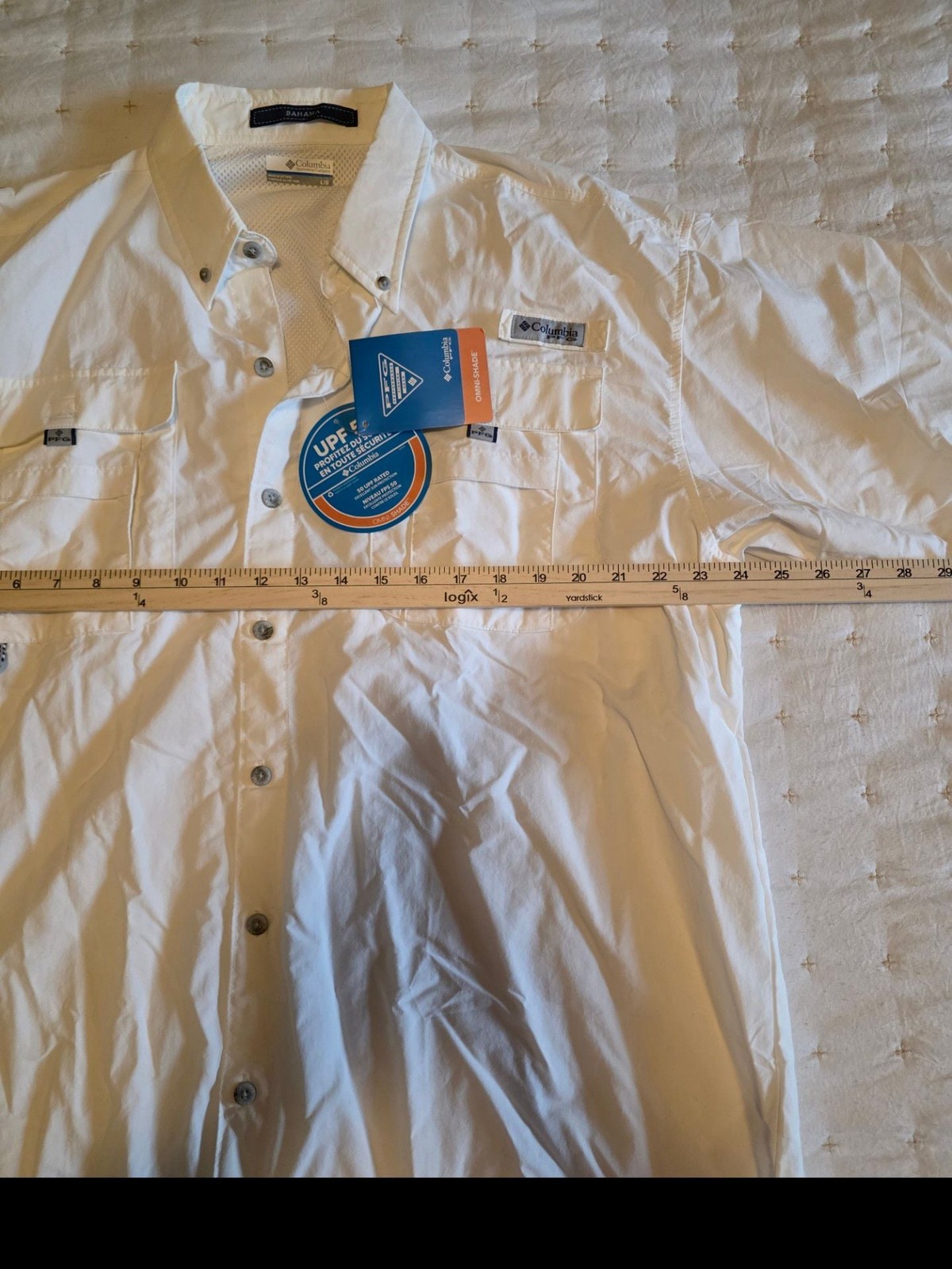 Columbia 7047 Men's White Bahama II Short-Sleeve Shirt Size XXL gallery