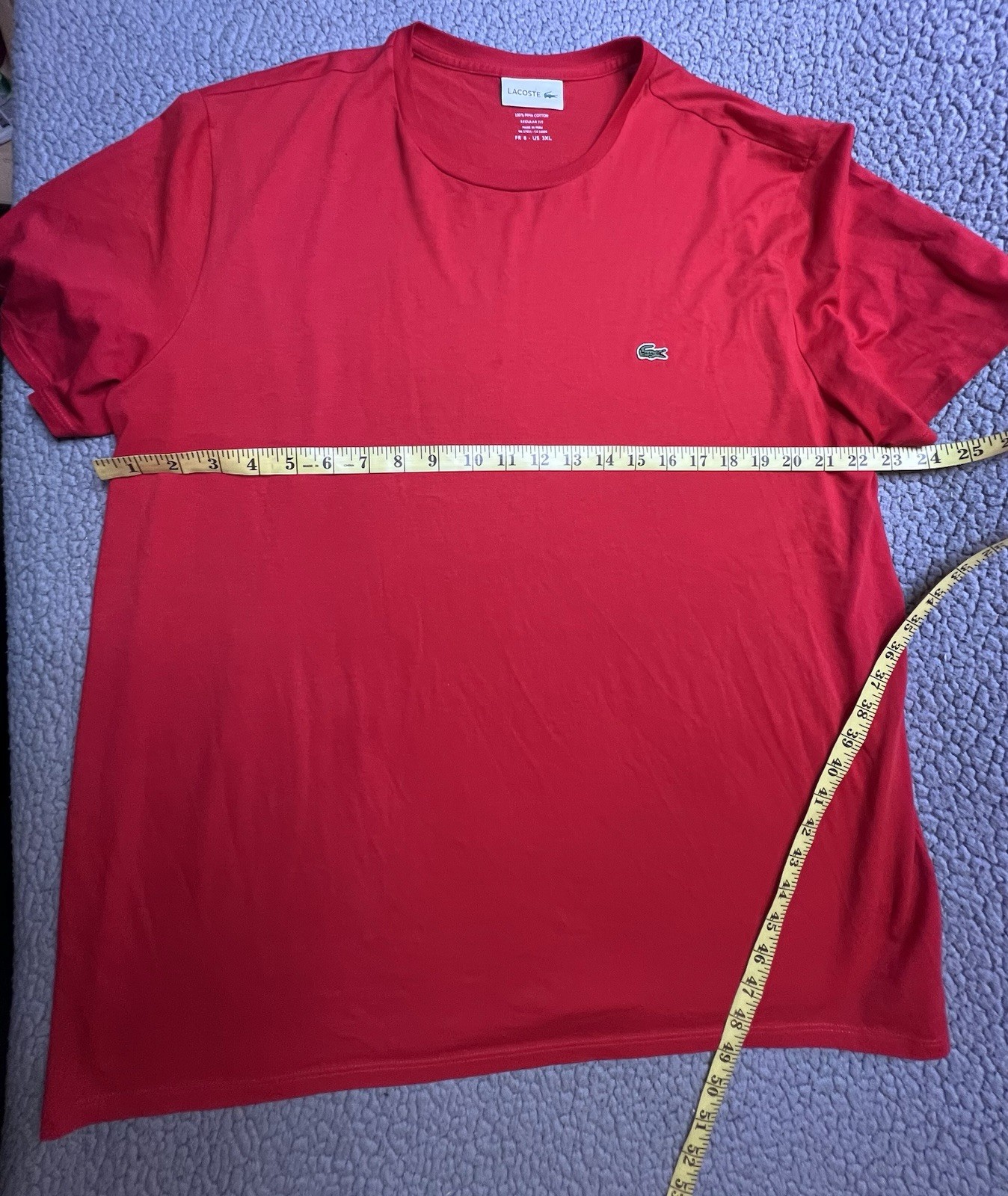 Lacoste Short Sleeve T Shirt 100% Cotton Men’s Size 3 X Red gallery