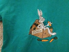 Vintage Looney Tunes Warner Bros Studio Store Shirt Small Bugs Taz Pocket 90s