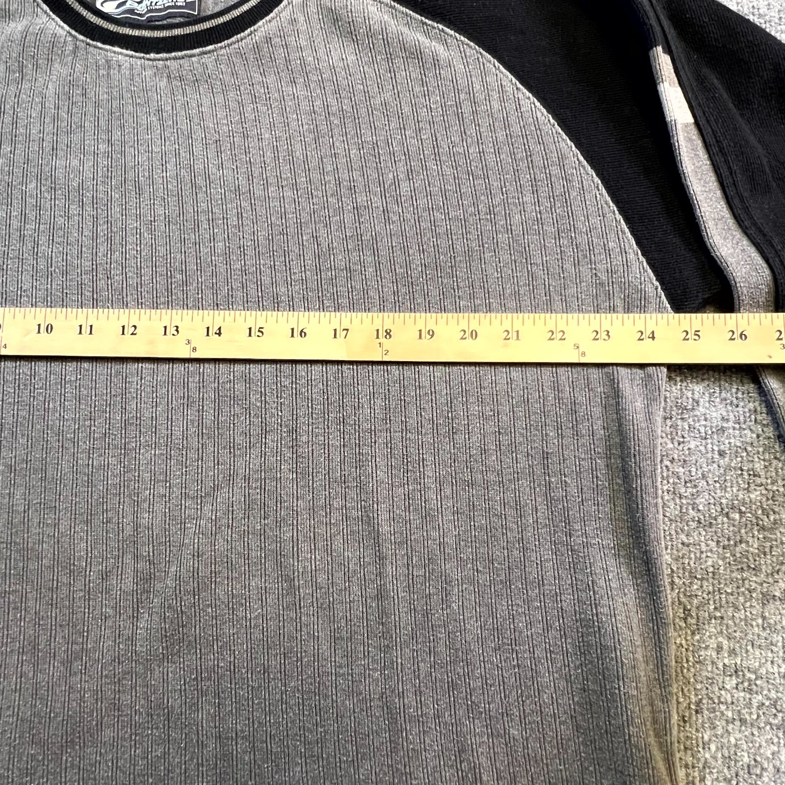 VTG Point Zero Shirt Mens Large Gray Cotton Ribbed Knit Long Sleeve Streetwear gallery
