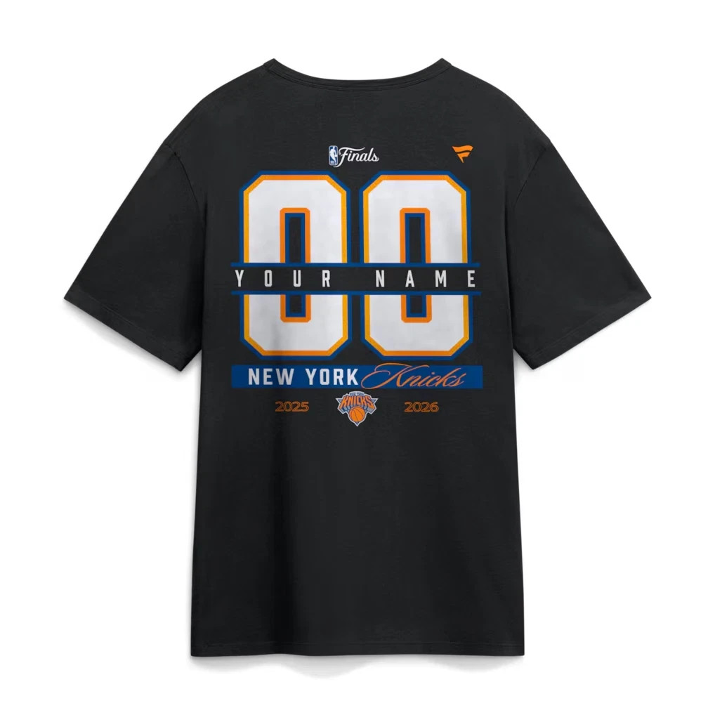 HOT!! N.Y Knicks 2026 NBA Finals Champions Custom Name & Number T-Shirt - Black gallery