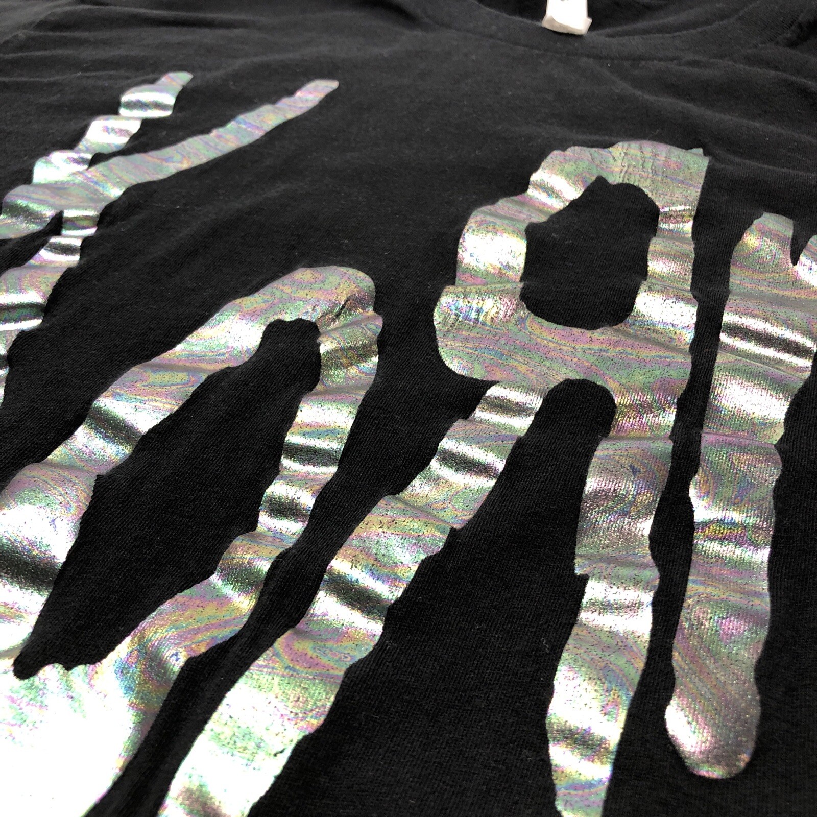 Korn Shiny Oil Slick Band Logo size 2XL XXL Black T Shirt gallery