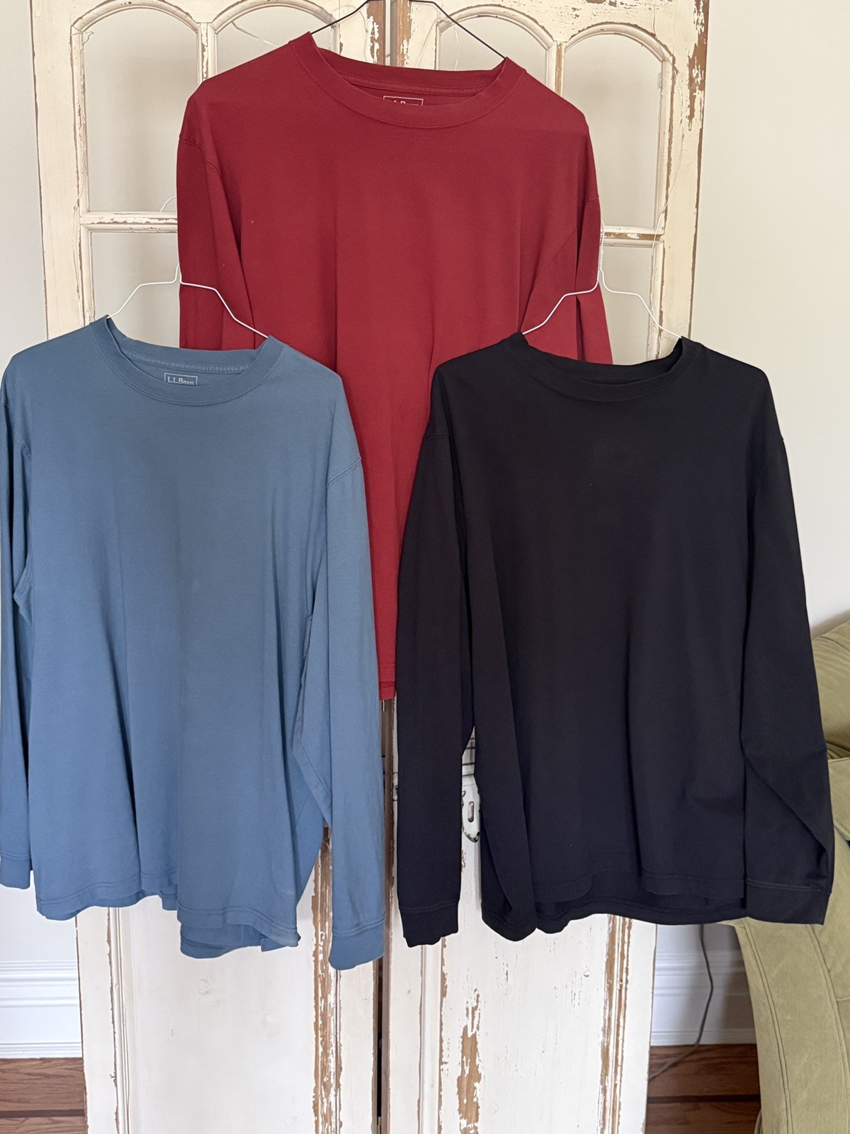 Qty- 3 L.L. Bean Men’s XL Shirts. 3-color Casual Tag-less Long Sleeve Crewneck gallery