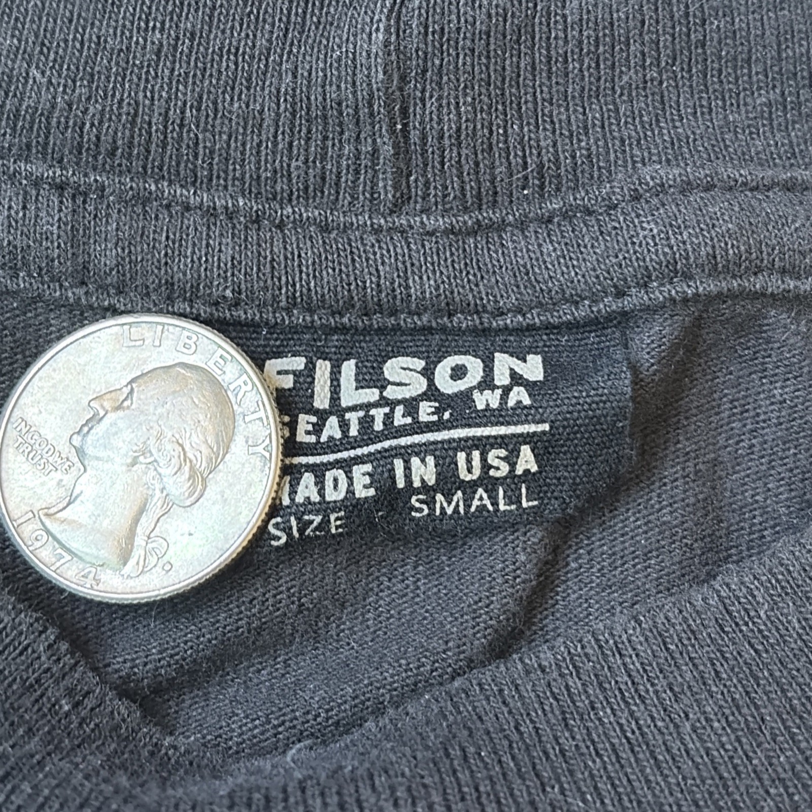 CC Filson Men’s Long Sleeve Made In USA Graphic Logo Tee Small Black gallery