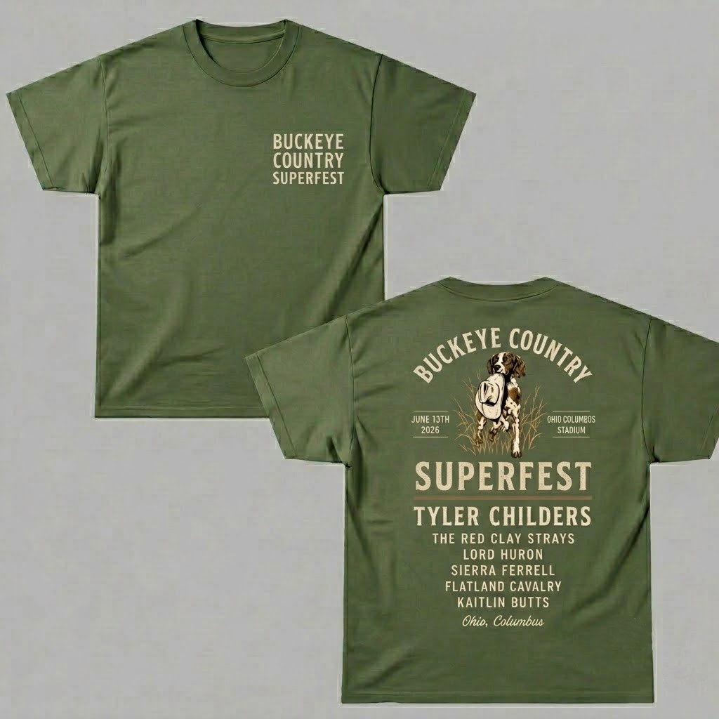 Buckeye Country Superfest 2026 Columbus Ohio Dog Green T-Shirt CB0525 gallery