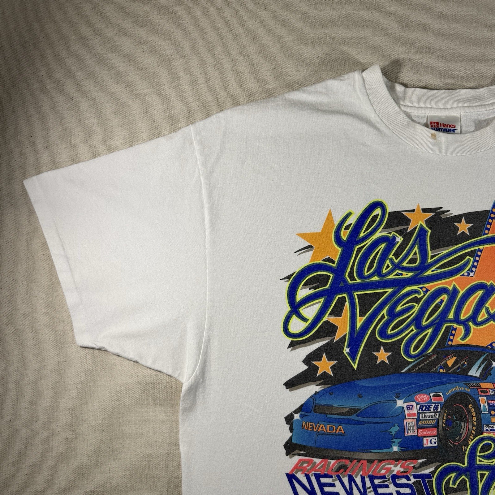 Hanes Heavyweight Vintage Las Vegas NASCAR Shirt Men’s Size XXL 90s gallery