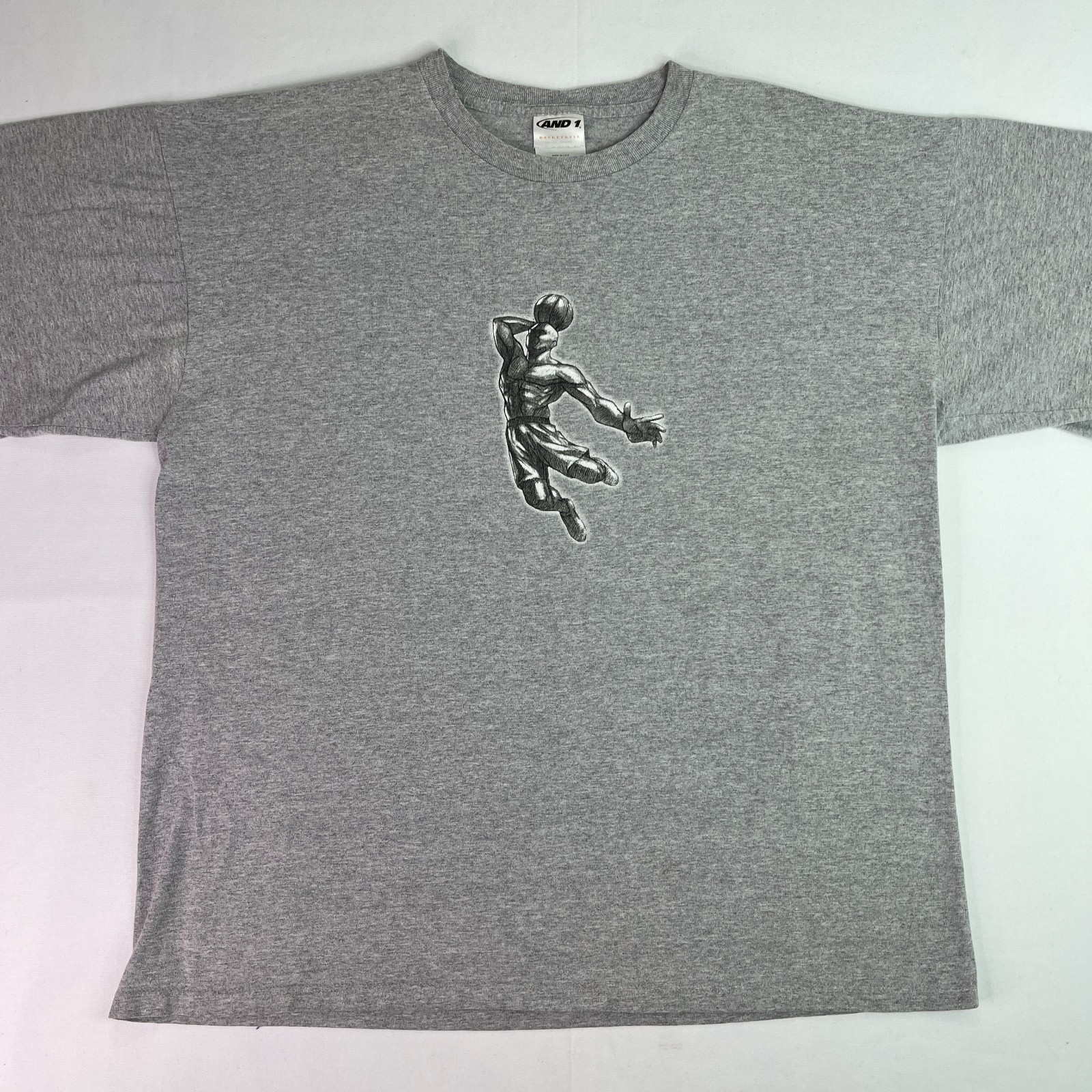 AND1 Basketball Men XL Gray Graphic Tee Athletic Sports Streetwear gallery