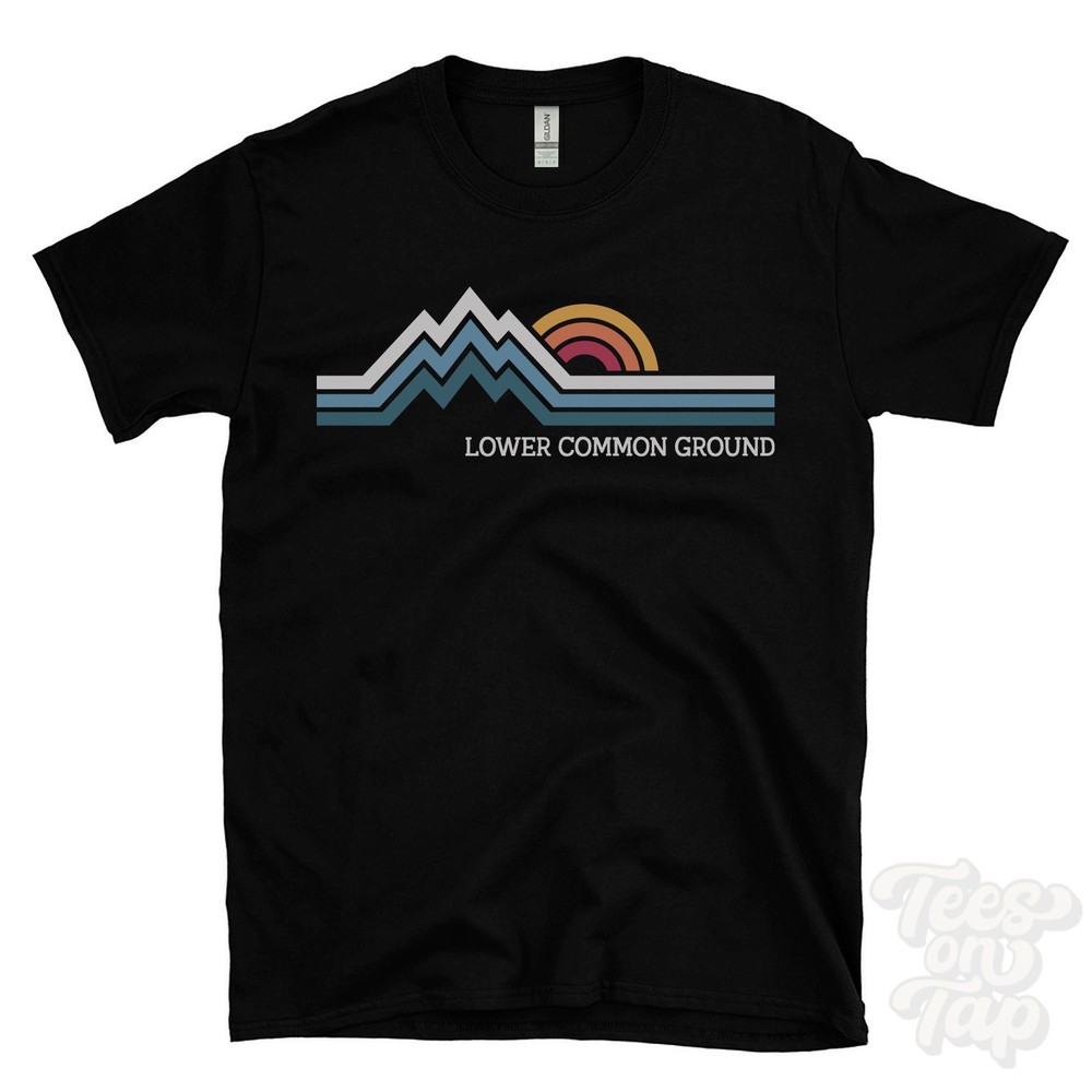 LOWER COMMON GROUND RETRO LOGO PARODY T-SHIRT cadnam totton hampshire england