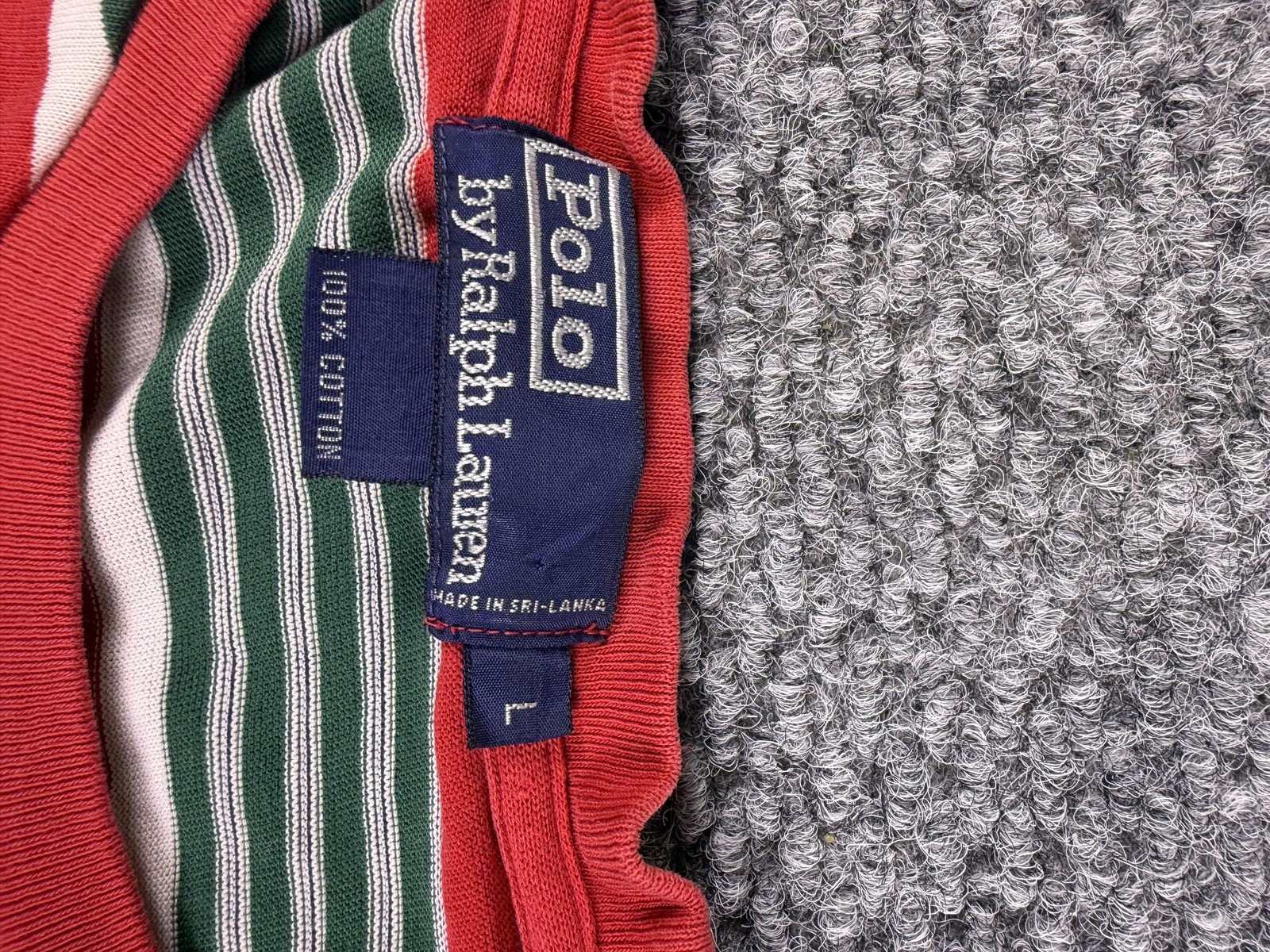 Polo Ralph Lauren Shirt Mens Large Multicolor Striped Cotton Tee Crewneck gallery