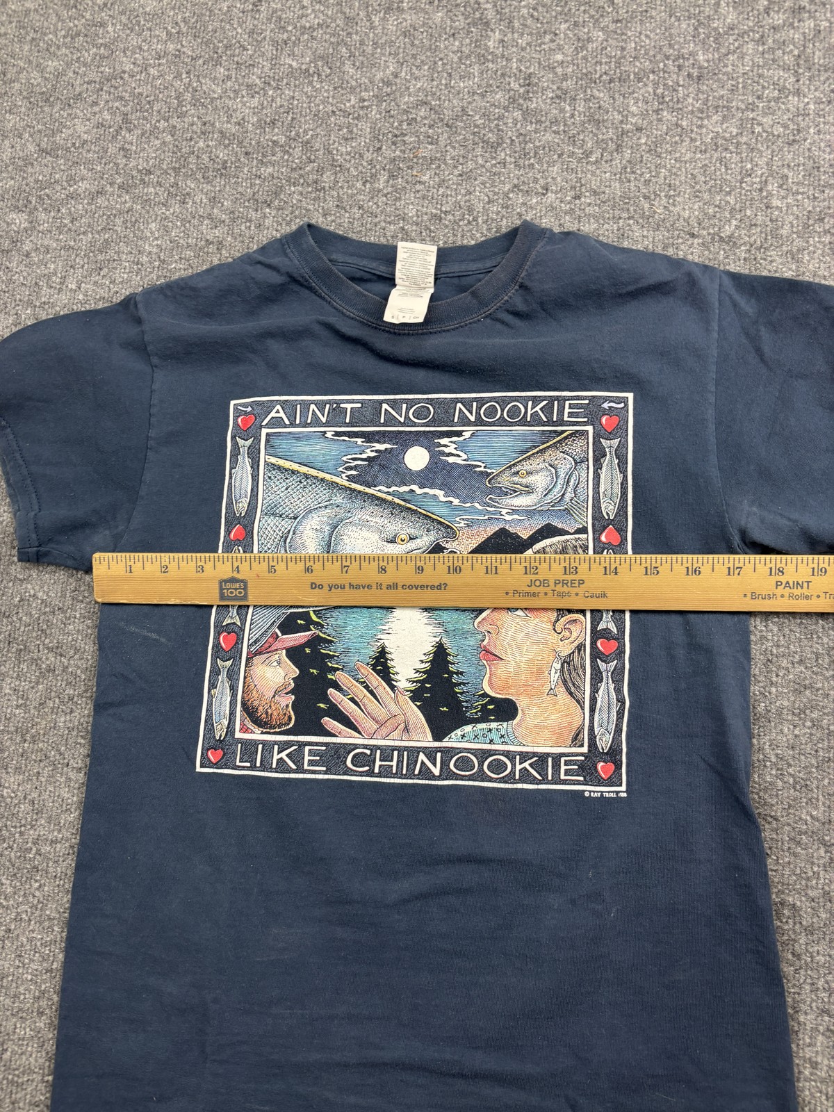 VNTG Ray Troll Gildan Shirt Mens S Ain't No Nookie Chinookie Graphic Tee 1988 gallery