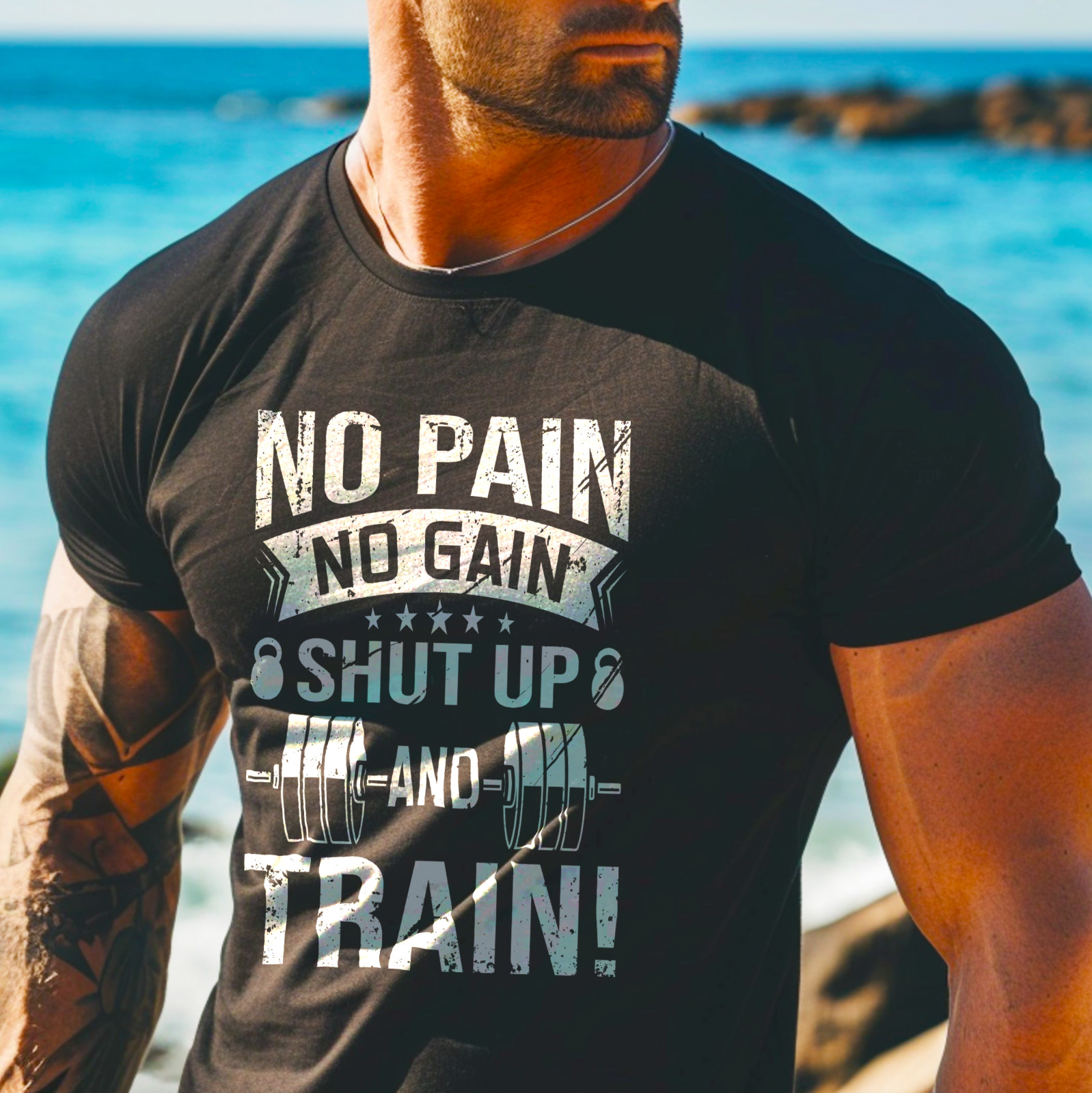 No Pain No Gain, Gym, Bodybuilding, Training, Workout, Boxing, MMA T-Shirt gallery