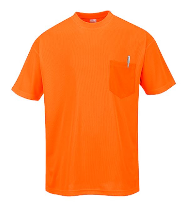 PORTWEST SHORT SLEEVE ORANGE NON ANSI POCKET T-SHIRT SIZES S-5XL S578 * gallery