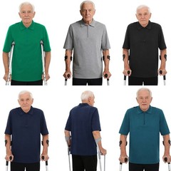 US Men Adaptive Open Back Shirt Short Sleeve Full Back Overlap Adaptive Clothing
