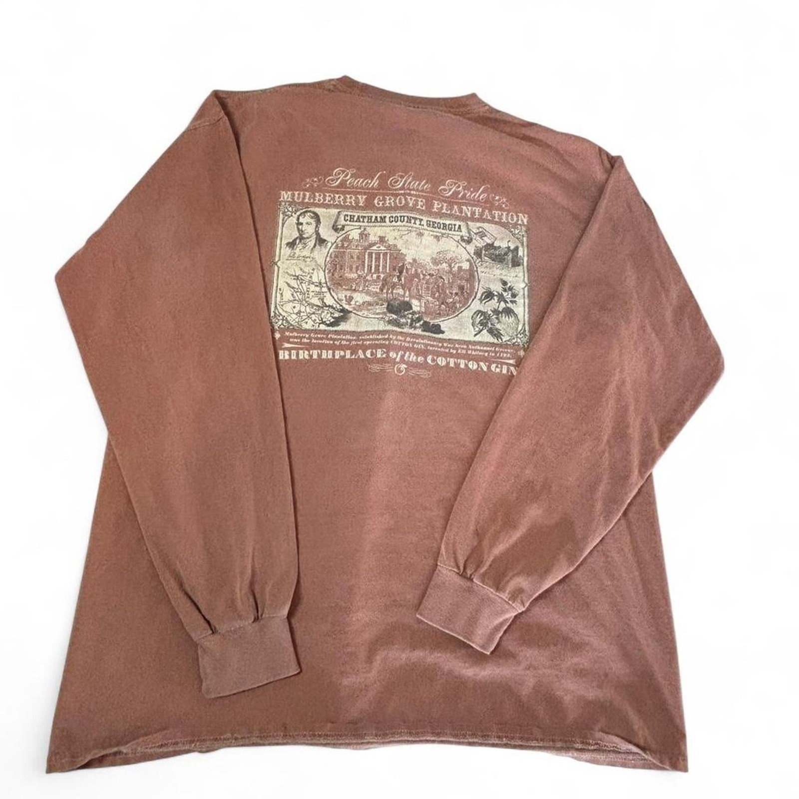 Georgia Peach State Pride Mulberry Grove Pink/Brown Long-Sleeve Men’s L