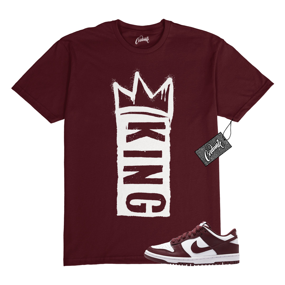 Dunk Team Red White Low Maroon Burgundy T Shirt Match K1 gallery