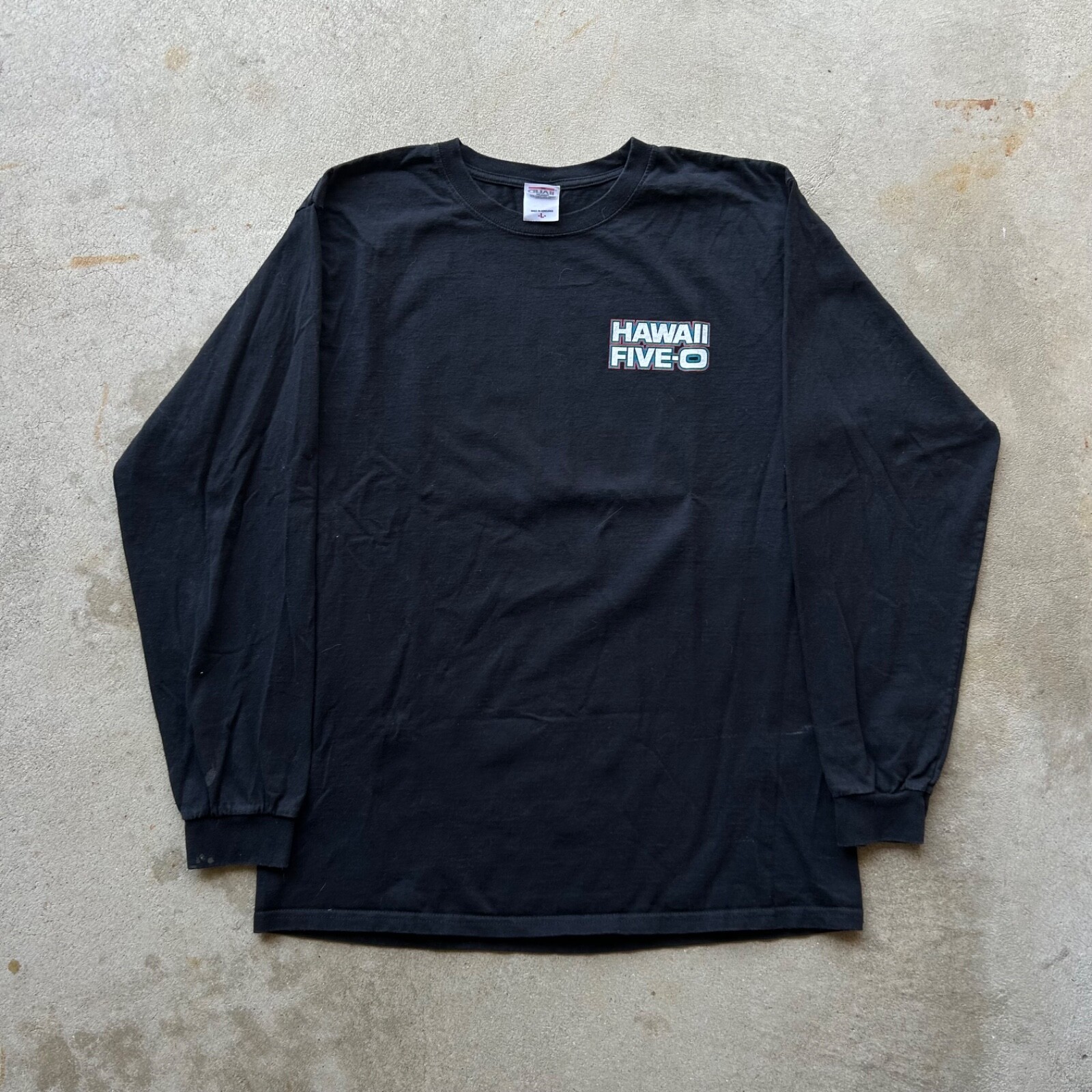 Vintage Hawaii Five-O Shirt Size Large Black Long Sleeve TV Promo Drama Police gallery