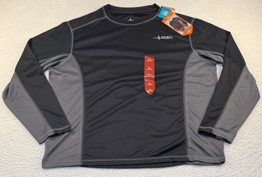 Habit Men's Black/Gray Performance Long Sleeve Shirt Size XL gallery