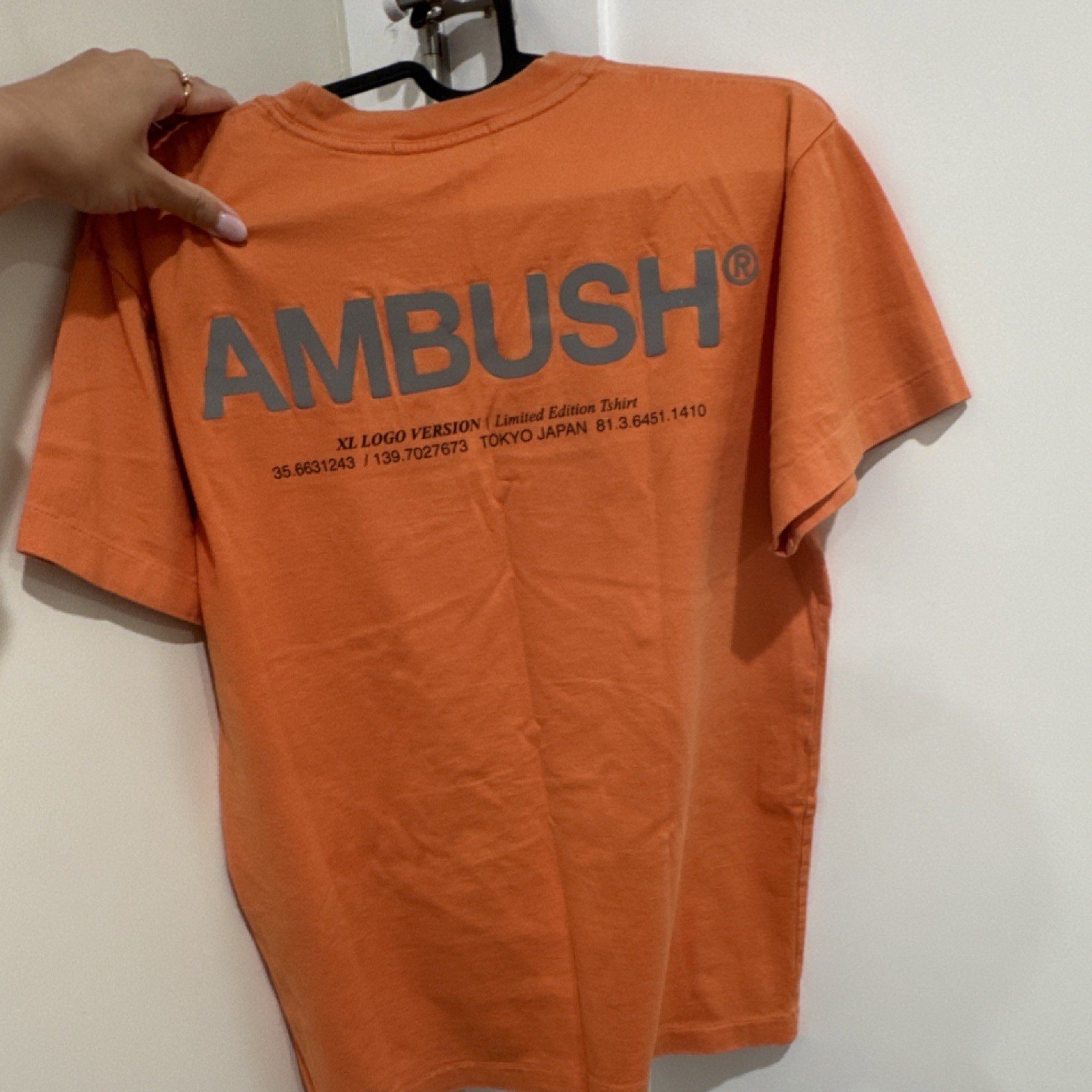 AMBUSH Orange Cotton Logo Limited Edition Men's T-Shirt Size 1 Crew Neck gallery