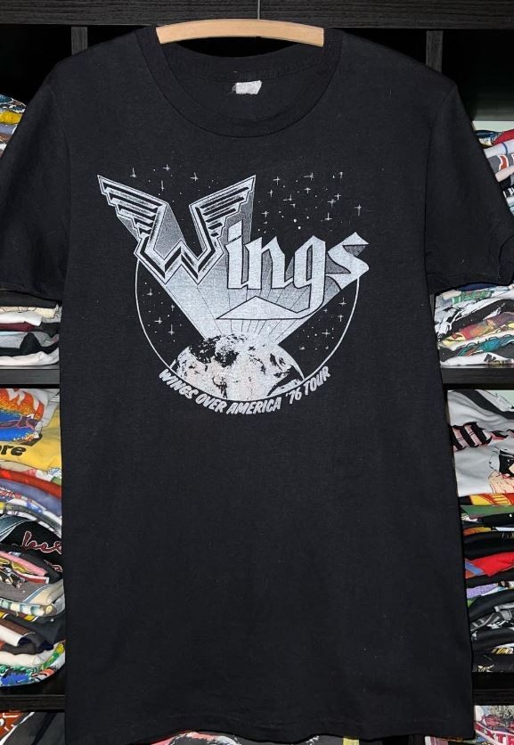 1976 Wings - Wings Over America” Tour T-Shirt Black Short Sleeve tee NH21145 gallery