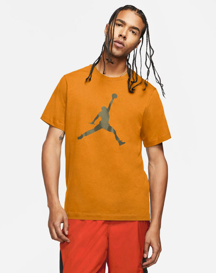 Nike Air Jordan Jumpman Mens Tee Shirt Orange Size S-2XL Casual Sportswear Top gallery