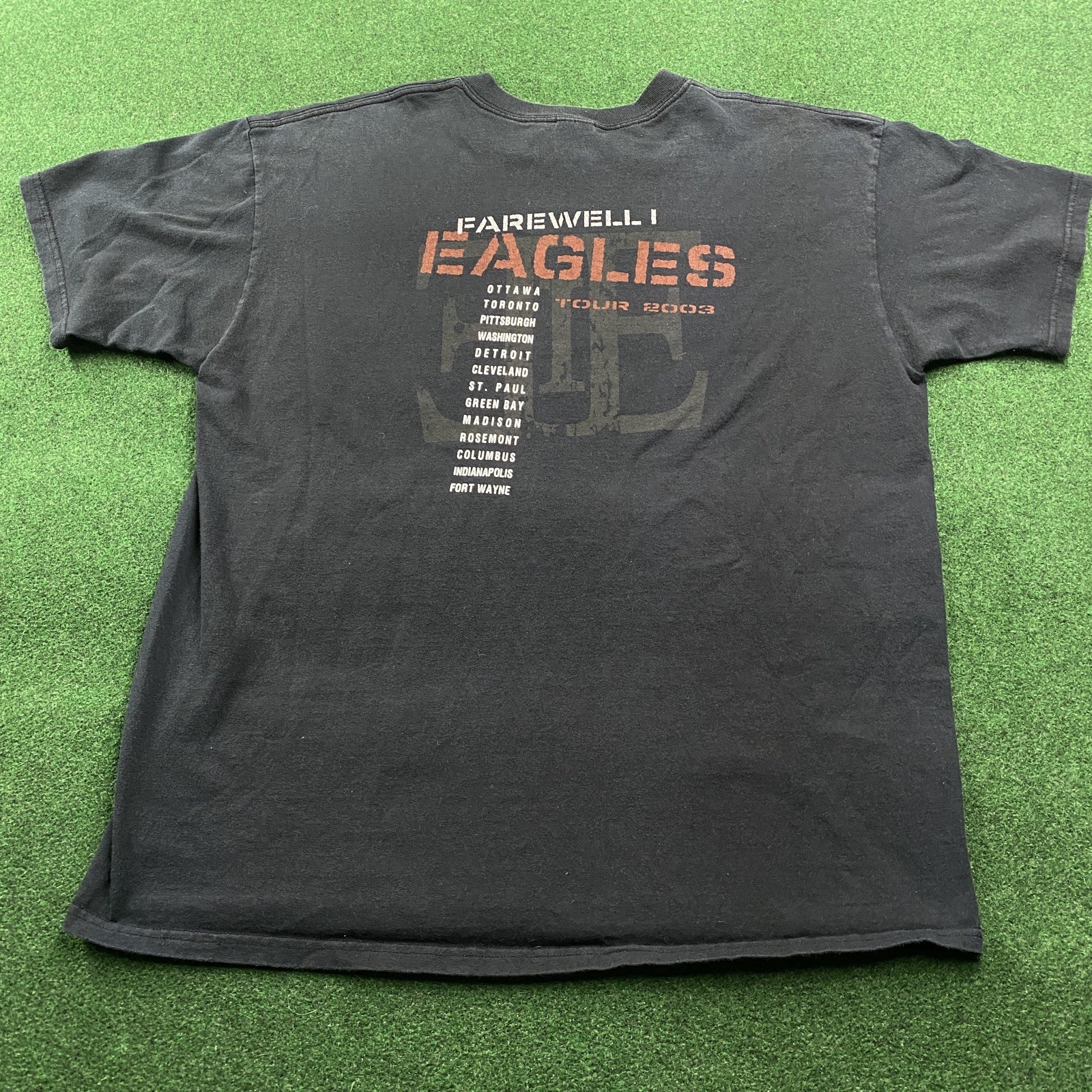 Vintage The Eagles Shirt Mens XL Black Y2K Farewell Tour Band Concert Tee 2003 gallery