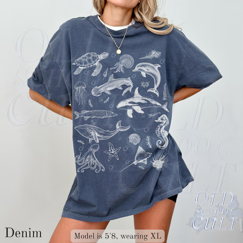 Sea Animals Vintage Style Ocean Comfort Tee gallery