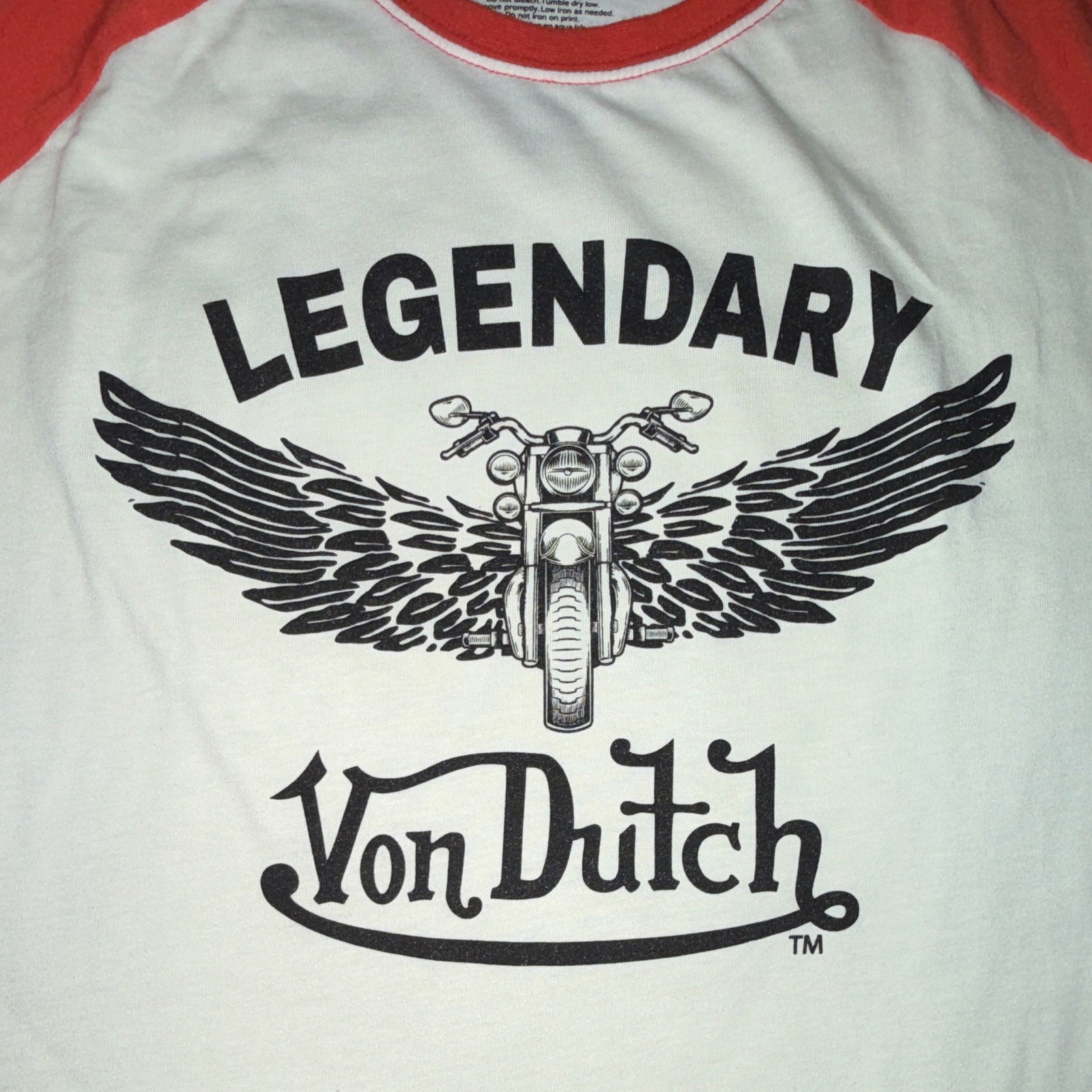 Von Dutch Men's Orange/ Off-White T-Shirt XL Graphic Print 100% Cotton gallery
