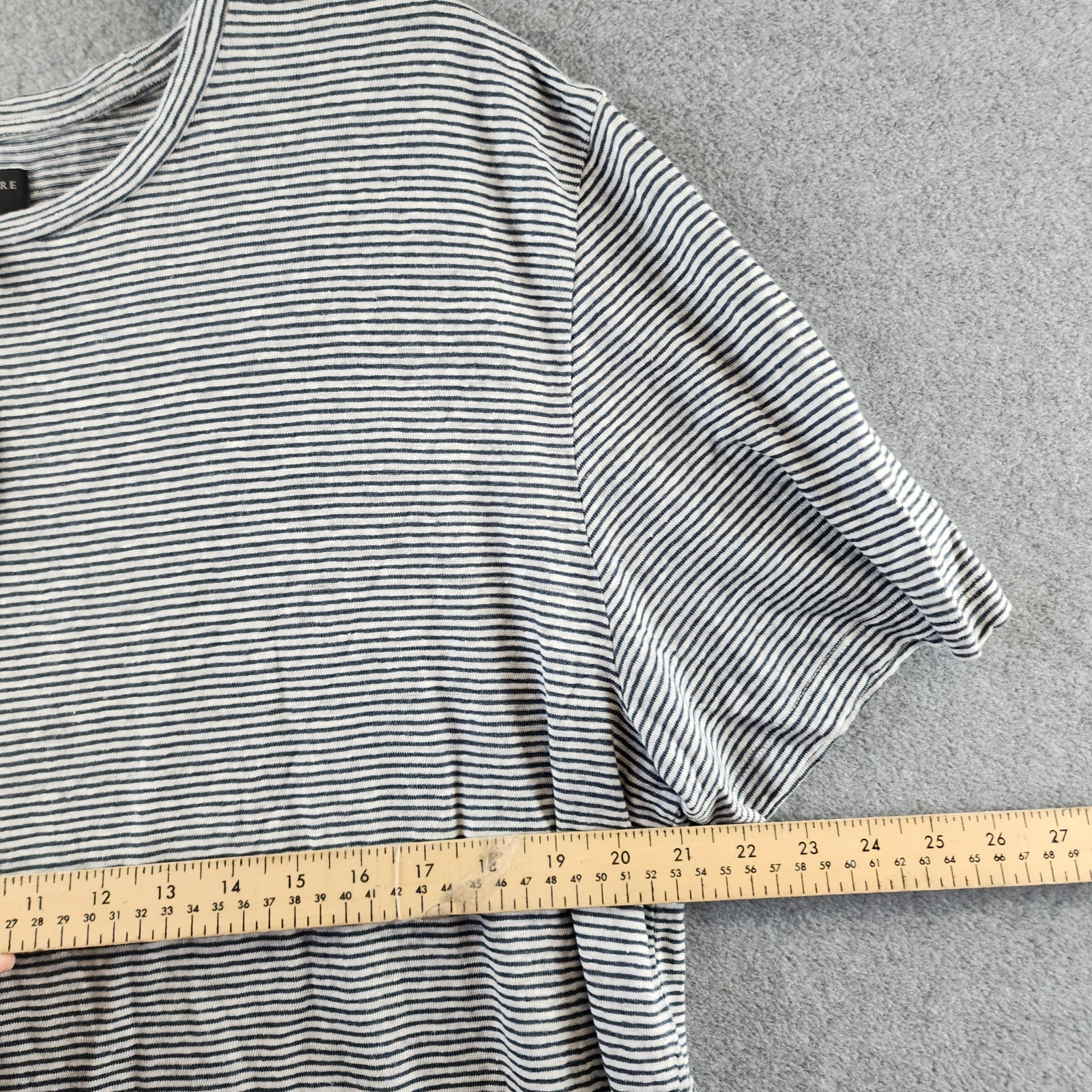 The Men's Store at Bloomingdale's Striped Linen Tee XL Dark Slate Pullover S/S gallery