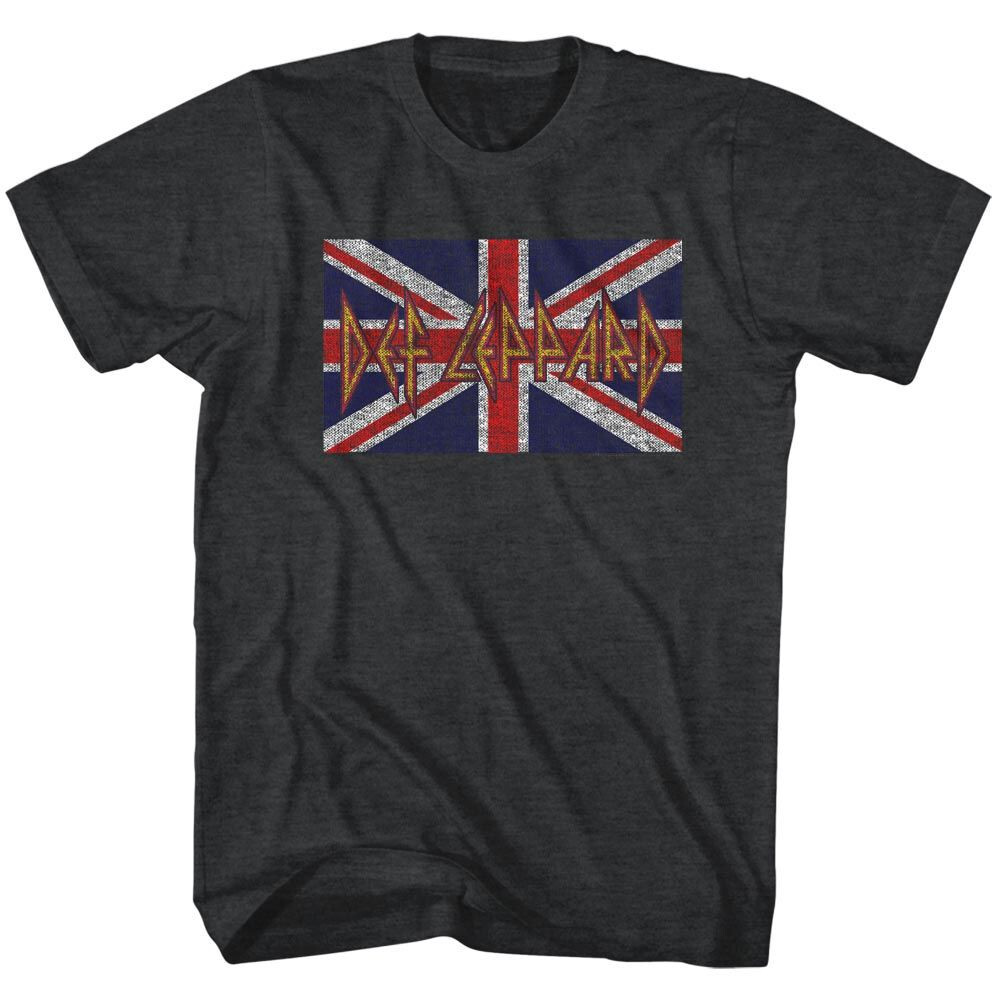 Def Leppard Logo British Flag Union Jack Men's T Shirt Rock Band Merch gallery