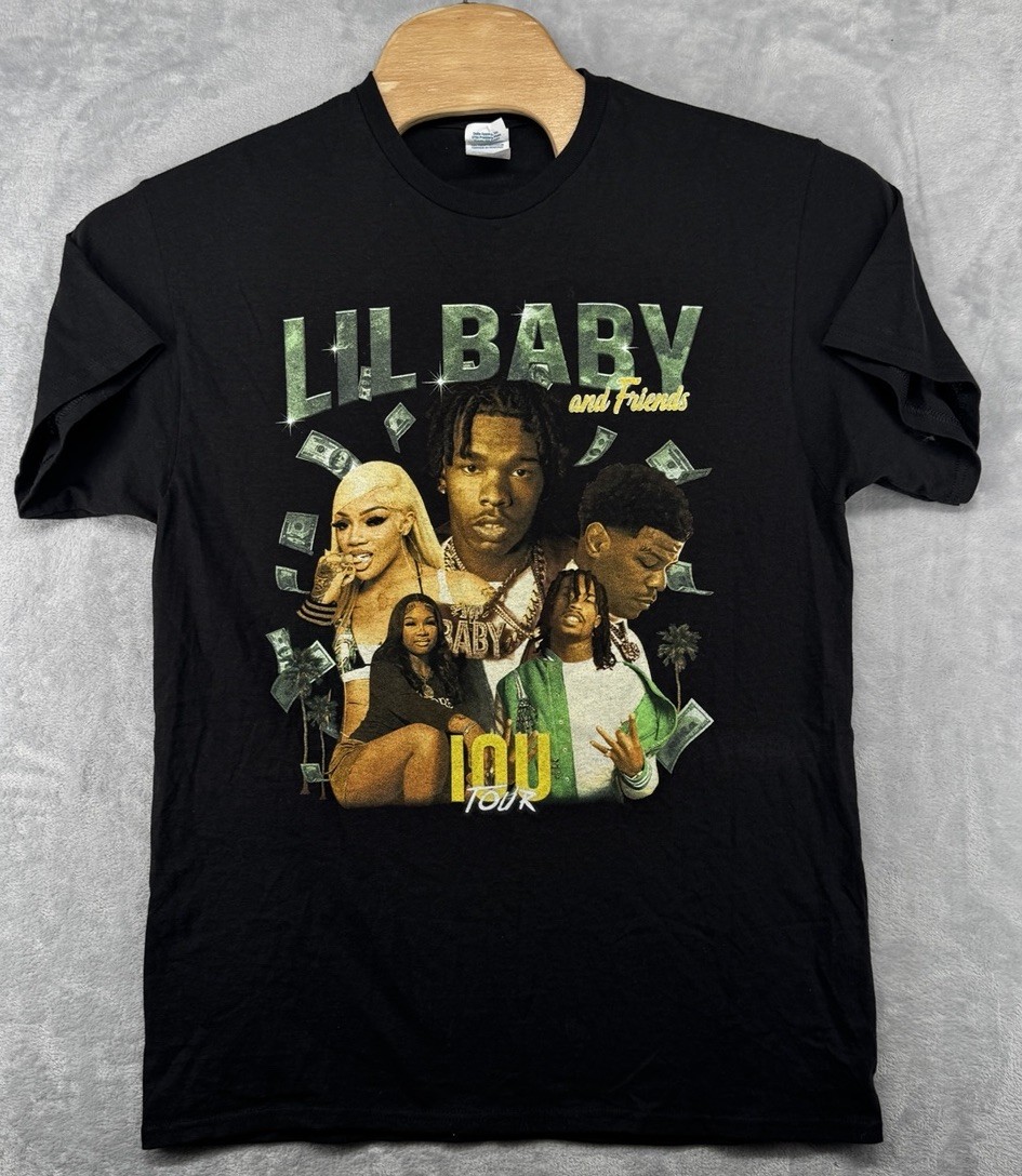 Delta Pro Weight Lil Baby & Friends IOU Tour Graphic T-Shirt Black Size L 21x29 gallery