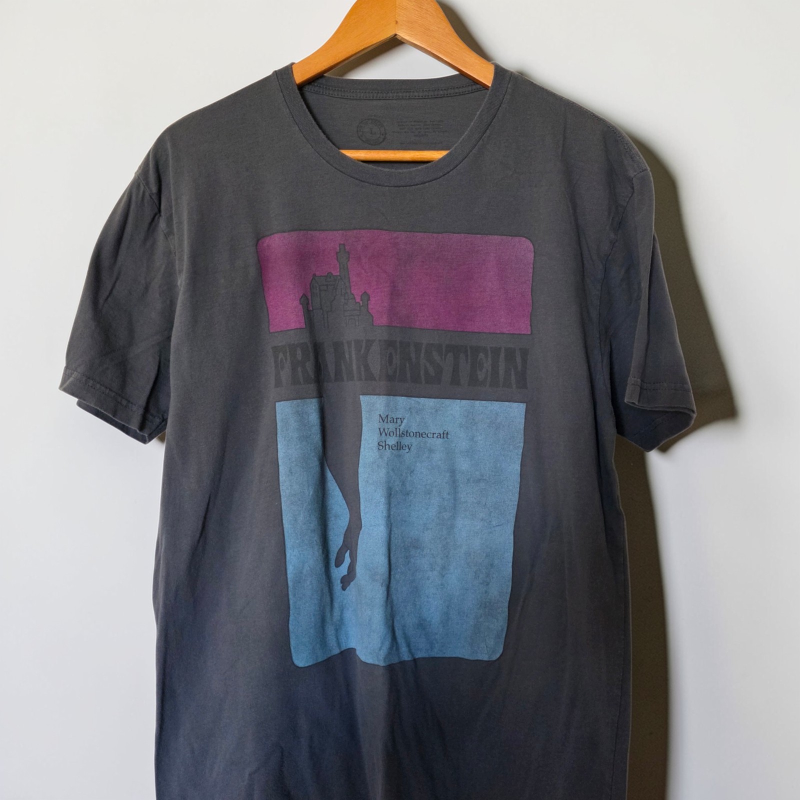 Frankenstein Mary Shelley Graphic Tee Mens Large Gray Gothic Horror Shirt Y2K gallery