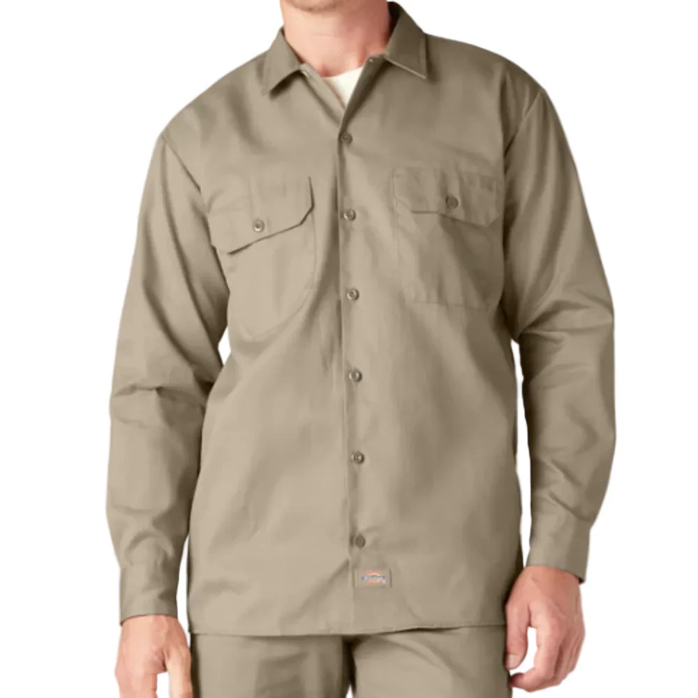 DICKIES RELAXED FIT LONG SLEEVE WORK SHIRT - DESERT SAND gallery