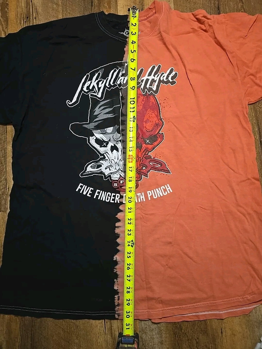 Five Finger Death Punch Black Orange Split Jekyll and Hyde 5FDP XL XLarge gallery
