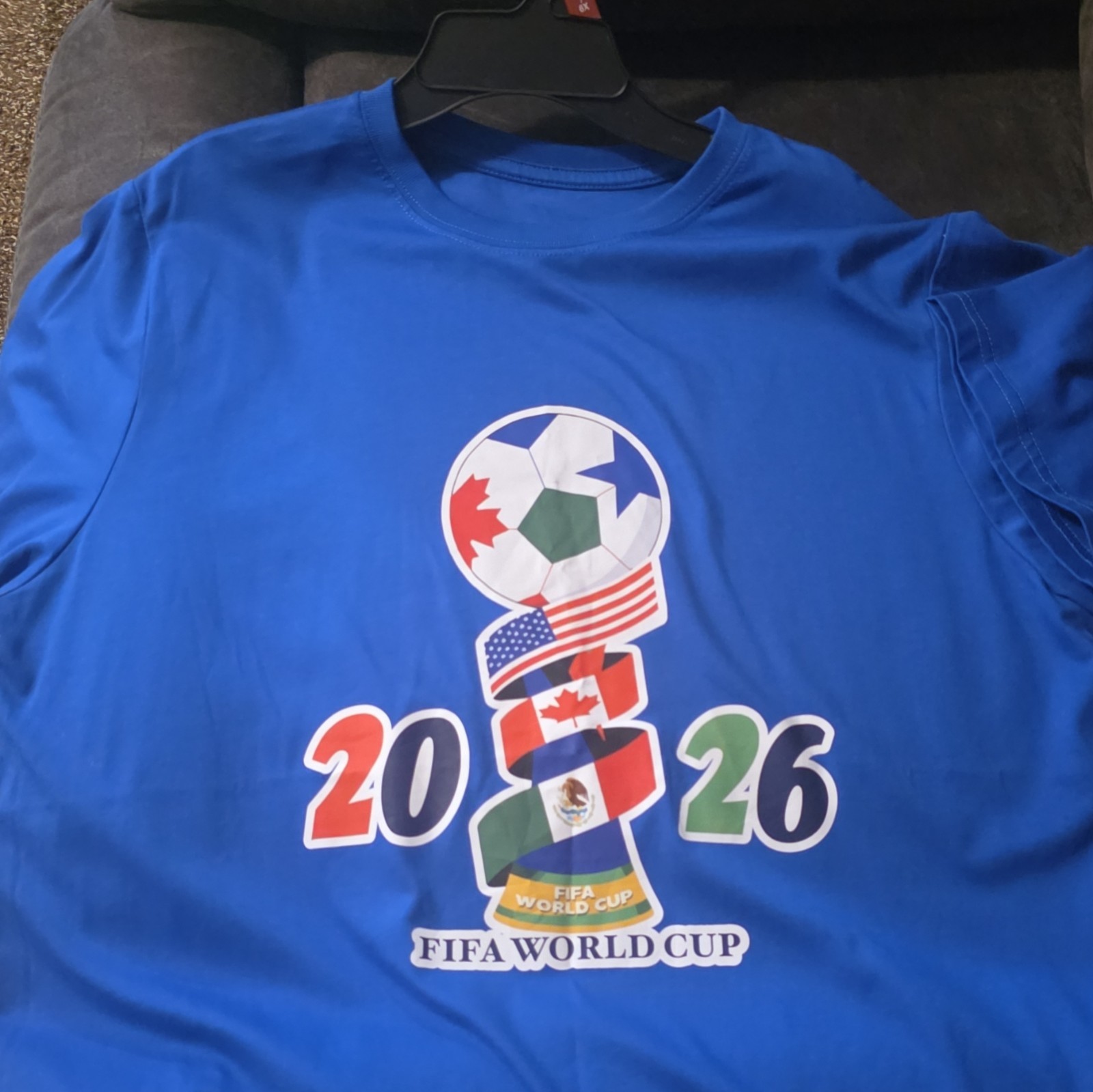 FIFA Men’s Blue Crew Neck Graphic Print T-Shirt World Cup 2026 gallery