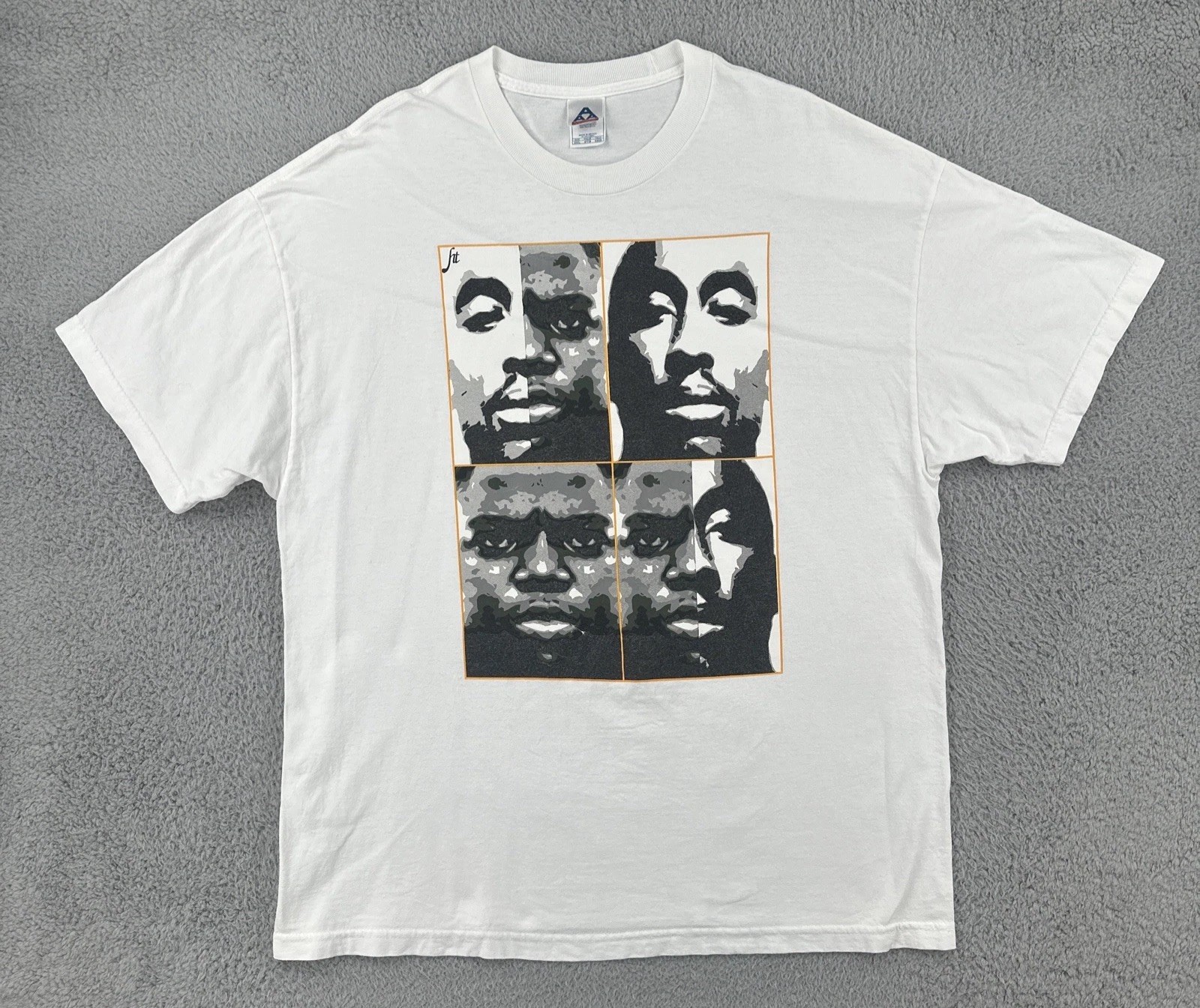 Vtg Alstyle Y2K Mens 2XL White T Shirt Tupac Notorious BIG Portrait Art Rap Tee gallery