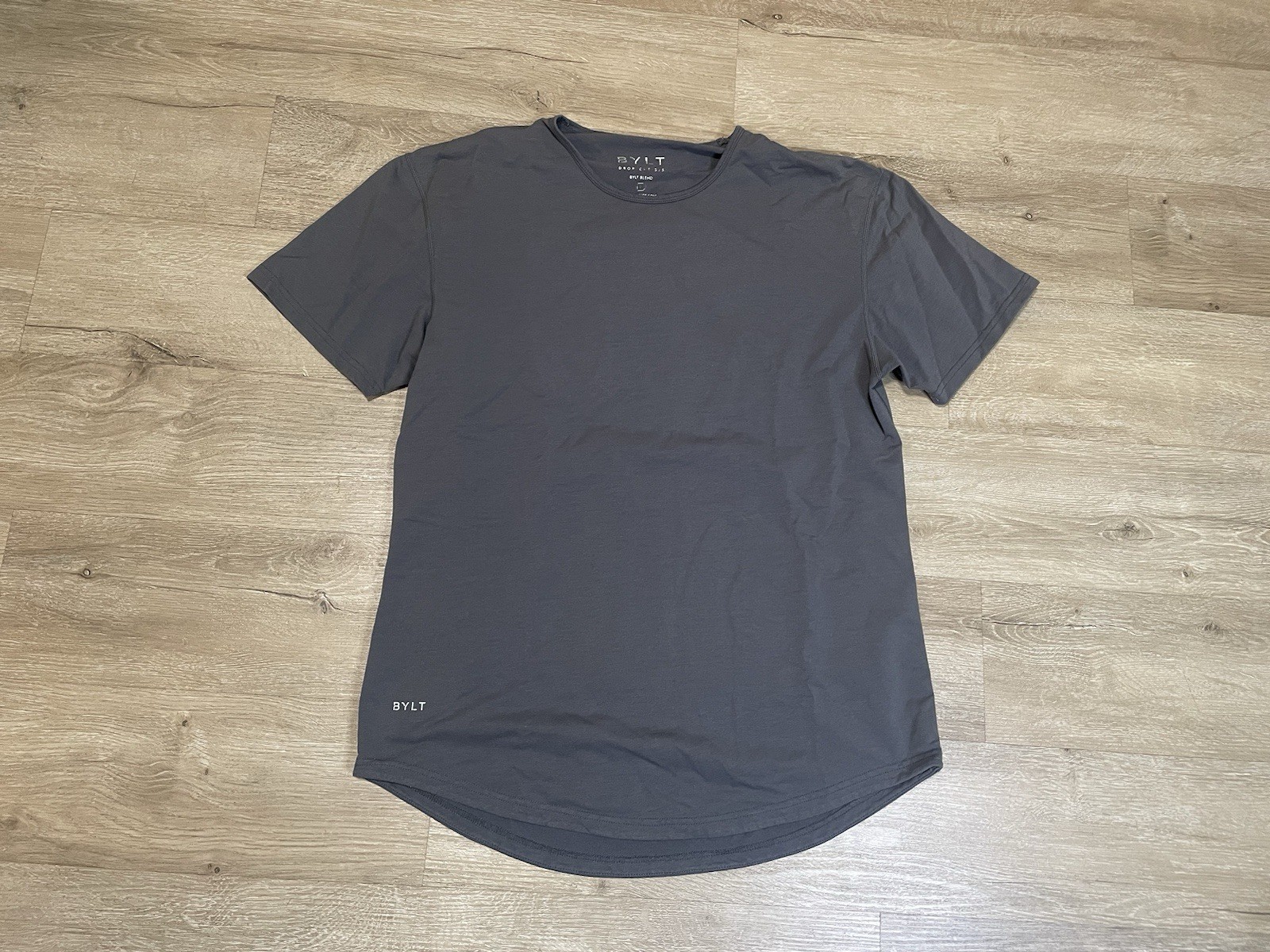 BYLT Shirt Mens L Premium Basics Drop Cut Lux Performance Workout Gym Training
