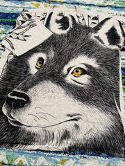 Vintage Single-Stitch Wolf AOP Tee 1991 XL Geo Cupit Art T-Shirt 90s NOS Art USA