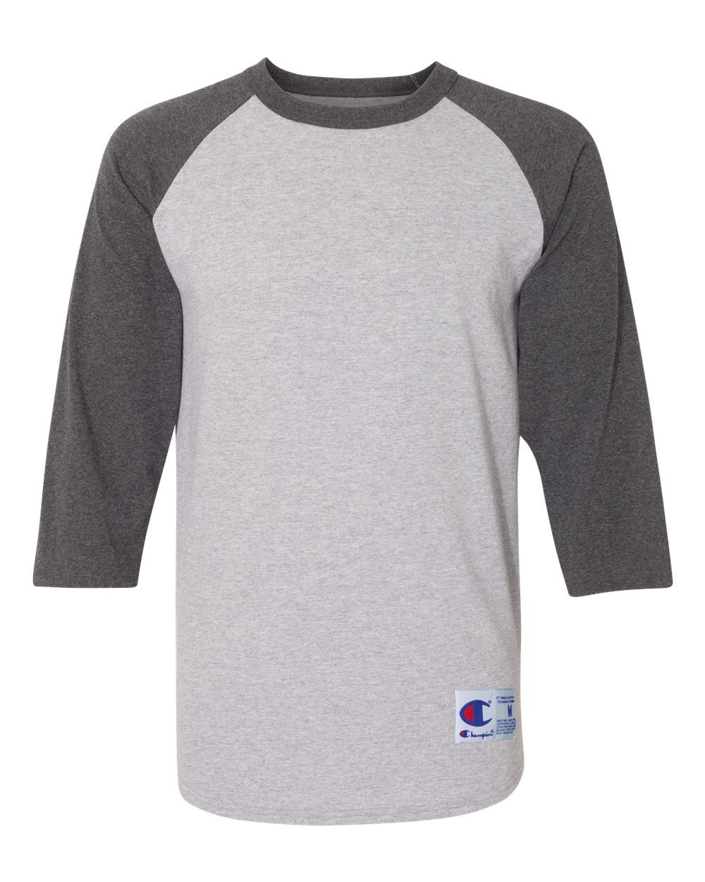 Champion Mens NEW Size S-3XL Tagless Tee ¾ Sleeve Baseball Raglan T-Shirt T137 gallery