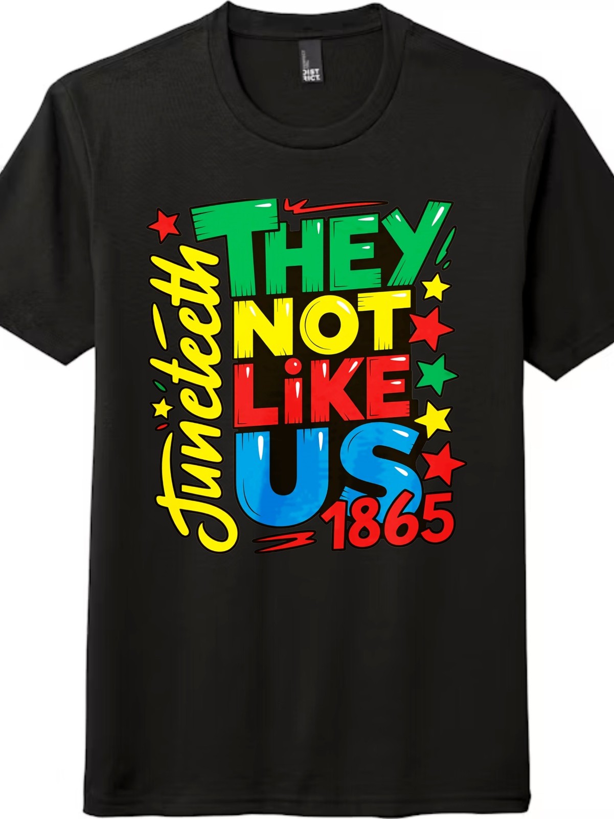 Retro Graffiti "They Not Like Us" Juneteenth 1865 Tee gallery
